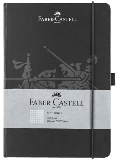 Faber-Castell Notizheft A5 kariert schwarz