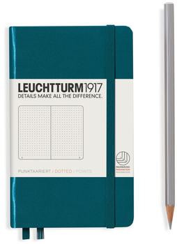 Leuchtturm1917 Pocket Hardcover (A6) Punktkariert 185 nummerierte Seiten Pacific Green