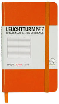 Leuchtturm1917 Notizbuch Pocket (A6) Hardcover Textileinband liniert 185 numerierte Seiten orange