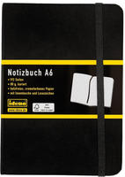 Idena Notizbuch A6 kariert schwarz FSC-Mix (A6, Kariert, Harter Einband) (22658040)