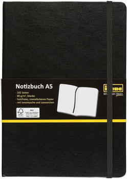 Idena Notizbuch DIN A5 blanko Hardcover schwarz (10054)