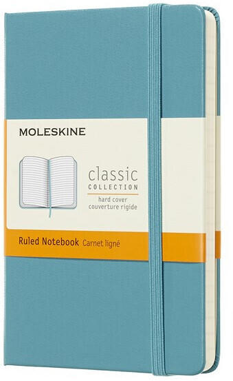 Moleskine Pocket A6 liniert Hardcover 96 Blatt riffblau