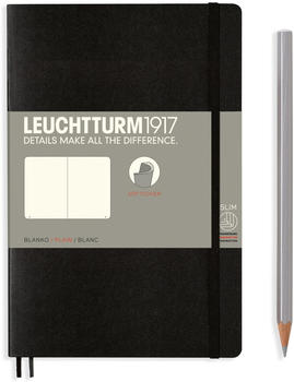 Leuchtturm1917 Notizbuch Paperback Softcover B6+ Schwarz kariert