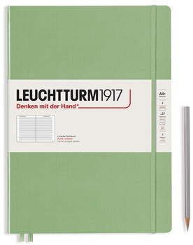 Leuchtturm1917 Master Slim (A4+) Hardcover 123 nummerierte Seiten liniert salbei (363918)