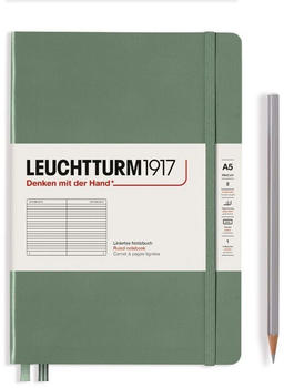 Leuchtturm1917 Medium Hardcover A5 251 nummerierte Seiten liniert Smooth Colours Olive (365490)