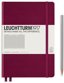Leuchtturm1917 Medium Hardcover A5 249 nummerierte Seiten kariert Port Red (359694)
