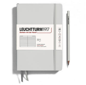 Leuchtturm1917 Medium Softcover A5 123 nummerierte Seiten liniert Natural Colours Light Grey (367264)