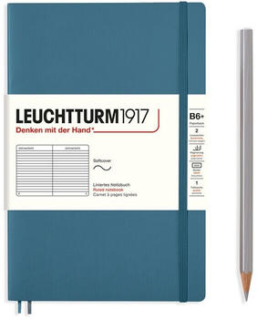 Leuchtturm1917 Paperback Softcover B6+ 123 nummerierte Seiten liniert Stone Blue (365644)
