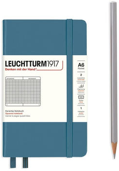 Leuchtturm1917 Pocket Hardcover A6 187 nummerierte Seiten kariert Stone Blue (365632)