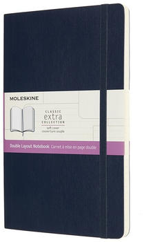 Moleskine Klassik Doppellayout Large Softcover Saphir blanko -liniert (852998)