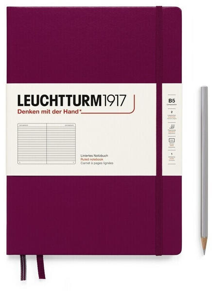 Leuchtturm1917 Composition Hardcover B5 219 nummerierte Seiten liniert port red (366164)