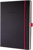 SIGEL CO661 Notizbuch Conceptum, ca. A4, liniert, Hardcover, schwarz/rot