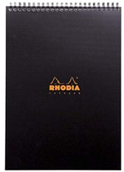 Rhodia Notizbuch A4+ Wire-O-Bindung kariert schwarz (19920C)