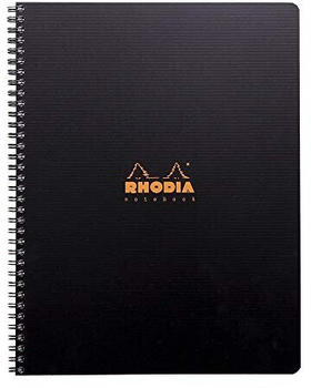 Rhodia Notizbuch A4+ Wire-O-Bindung liniert mit Rand schwarz (119901C)