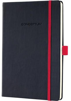 sigel Conceptum A5 194 Seiten Hardcover kariert black-red (CO662)