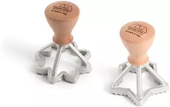 Marcato Biscottini Ausstechformen Stern & Blume, Holz & Aluminiumguss, 2er-Set (SC-KIT02-CLS)