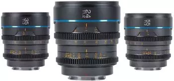 Sirui Night Walker Cine-Objektiv Set 24mm, 35mm, 55mm T1.2 S35 L-Mount, grau (MS-3SLG)