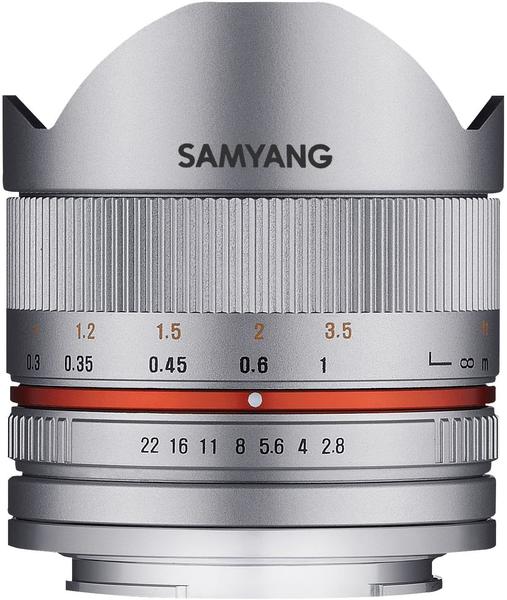 Samyang 8mm F2,8 Fisheye UMC II Canon M silber