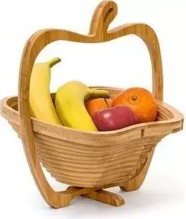 Relaxdays Obstschale Apfel aus Bambus