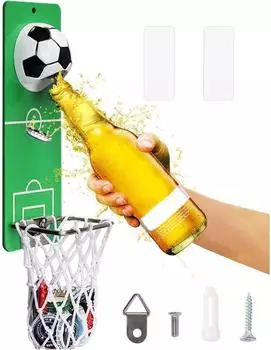 LuxusKollektion Wand-Flaschen&ouml;ffner magnetisch, Fu&szlig;ball-Design, Metall