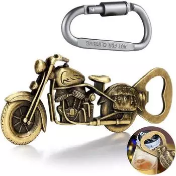 LuxusKollektion Flaschen&ouml;ffner Vintage Motorrad mit Karabiner Schl&uuml;sselbund