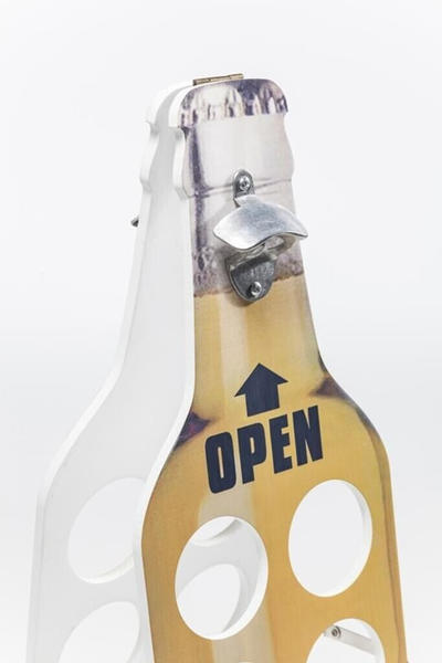 KARE Flaschenhalter Open Bottle mit Flaschenöffner gelb