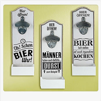 Gilde Wand-Flaschenöffner 'Oh, Schon Bier Uhr!'