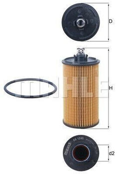 Mahle Ölfilter Ø56mm für Chevrolet Orlando 1.8 Mokka / X Opel Zafira Family B (OX 1245D)