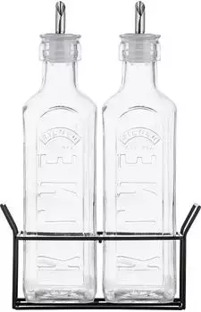 Kilner Öl- und Essigflaschen-Set mit Metallständer, 600 ml (0025.028)