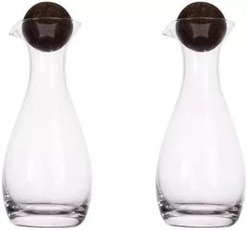 Sagaform Nature Öl/Essig Flasche mit Korkkugel 2er Pack 35cl Klar-dunkelbraun