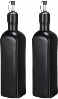 Schöner Wohnen Öl- und Essigspender-Set Olivia 2-Stück Keramik 0,6l Schwarz