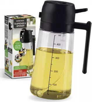 GOURMETmaxx &Ouml;lspr&uuml;her / &Ouml;lspender 2-in-1 Glas 0,47 l Transparent