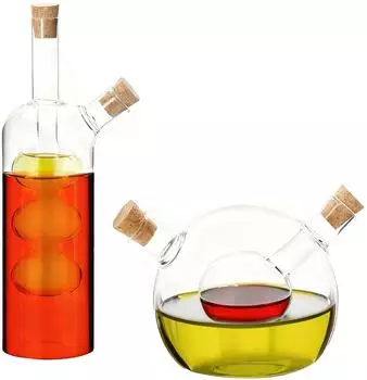Relaxdays 2-in-1 Essig-&Ouml;l-Flasche, 220ml, 2er-Set