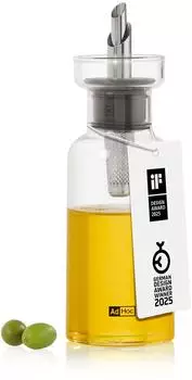 AdHoc Aroma Pour &Ouml;l- & Essigspender, Glas/Edelstahl, 120ml (BZ79)