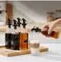 Relaxdays Öl-Spenderflasche aus Glas mit Ausgießer, 12er-Set, schwarz/transparent
