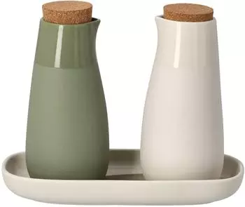 r&auml;der Menage &bdquo;Cucina Italiana" Essig & &Ouml;l, Steinzeug, beige & gr&uuml;n (18739)