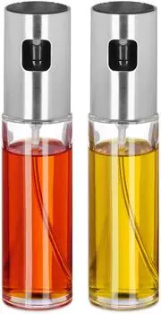 Relaxdays Essig- und &Ouml;lspr&uuml;her Set, 2 Spr&uuml;hflaschen, Glas, 100ml, transparent (10030719)