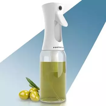 Portentum Ölsprüher für Luftfritteuse 300 ml Spray Öl Küche Anti-Tropf 0,3 L Weiß