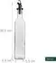 Relaxdays Öl- & Essigspender Glasflasche mit Bambusregal, 4er-Set (500ml)