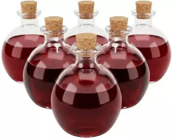 Relaxdays Glasflaschen mit Korken 260ml, 6er-Set