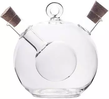 Intirilife 2-in-1 Essig- und Ölspender aus Glas, 350ml/60ml (IL-100919)