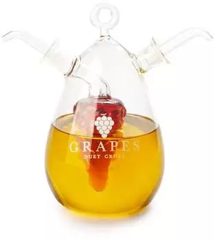 Balvi Doppelter Öl- und Essigspender, Glas, 450ml + 50ml, Tropfschutz (26064)