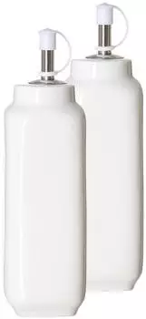 Ritzenhoff & Breker Bianco Essig- & &Ouml;l-Flaschen 2-tlg., wei&szlig;, Keramik, 9,5cm