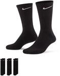 Nike Unisex Everyday Cush Crew 3pr Socken (3 Paar), Black/White, M EU