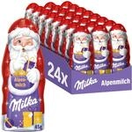 Milka Weihnachtsmann aus Alpenmilch-Schokolade, 45 g (24er-Pack) |...