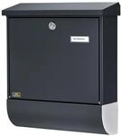 Burg W&auml;chter Briefkasten mit Zeitungsfach und Namensschild, Verzinkter Stahl,
