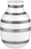 Kähler Vase H12.5 cm Omaggio Originaldesign mit handgemalte Streifen, Metallics