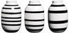 Kähler Miniatur Vasen 3 Stck. Omaggio mit handgemalten Streifen, schwarz