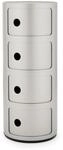 Kartell Componibili, 4 Elements, Silber, Runde Basis