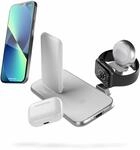 ZENS Qi/MFi-zertifiziertes Aluminium 3in1 Ladeger&auml;t f&uuml;r 1 Telefon, AirPods + Watch